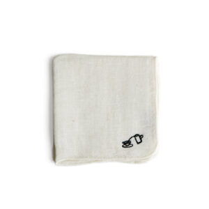 Embroidered Handkerchief Cloth - Coffee